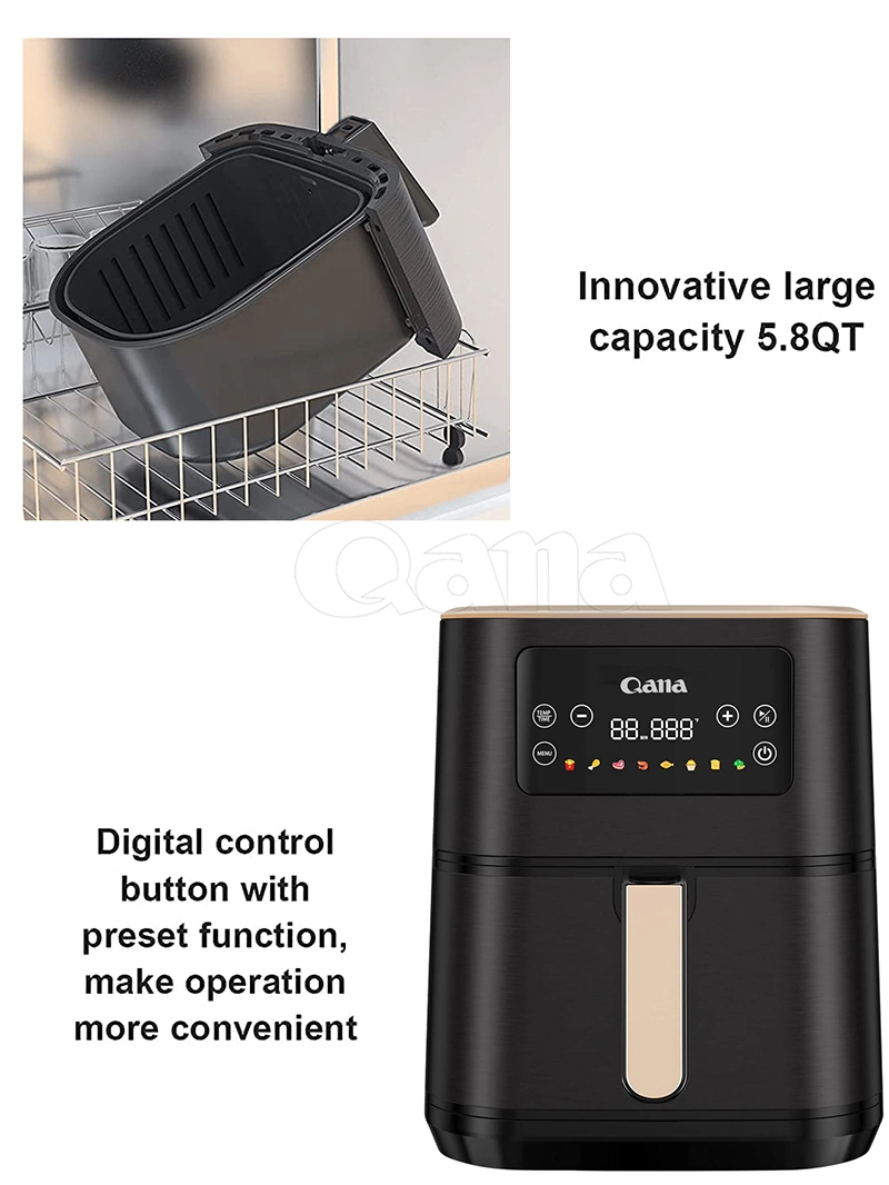 Qana All in 1 New Design Multi-Function Air Fryer Wholesale Familiy Size Capacity 5.8L Air Fryer Oven
