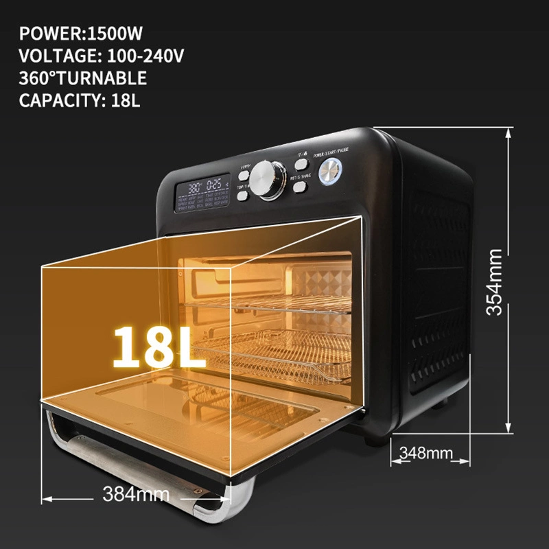 Air Fryer Oven 18L Digital Air Fryer Oven All in One Machine Visual Multifunctional Household Wholesale OEM Service