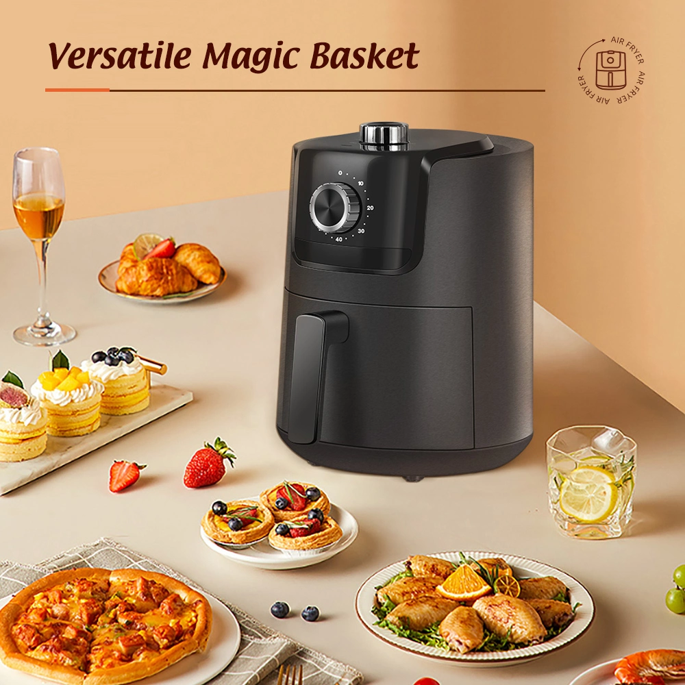 900W 2L Knob Control Multifunctional Electric Non-Stick Air Fryers Oven with Mechanical Timer