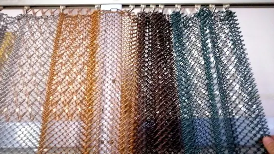 Tela de malha de arame para cortina de bobina de metal Cortina de malha de elos de corrente