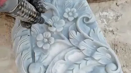 Peça de lareira de pedra de mármore esculpida floral